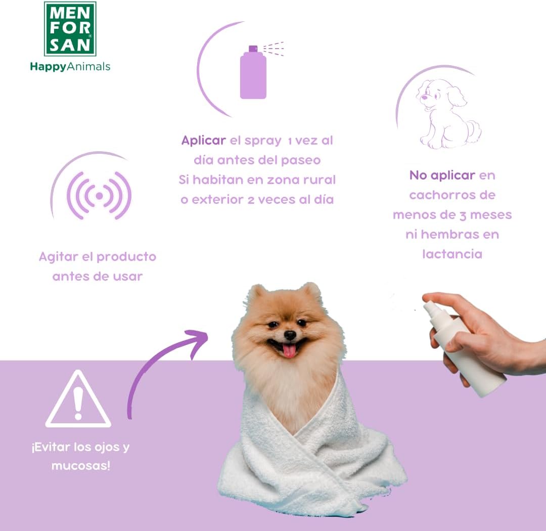 Spray Anti insectos con margosa, geraniol y lavandino para perros 250ml - Imagen 2
