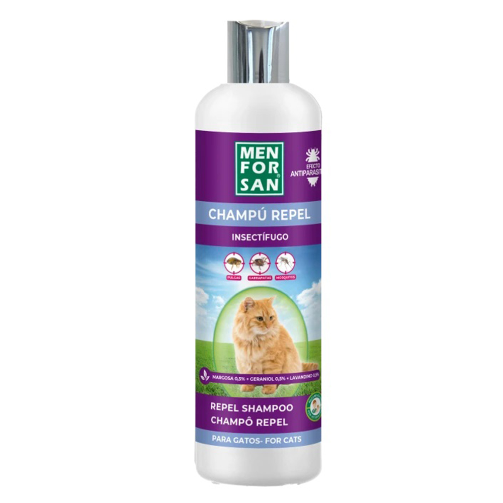 Men for San Champú anti insectos con margosa, geraniol y lavandino para gatos 300ml