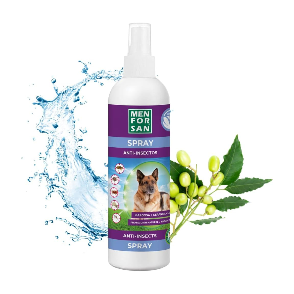 Spray Anti insectos con margosa, geraniol y lavandino para perros 250ml